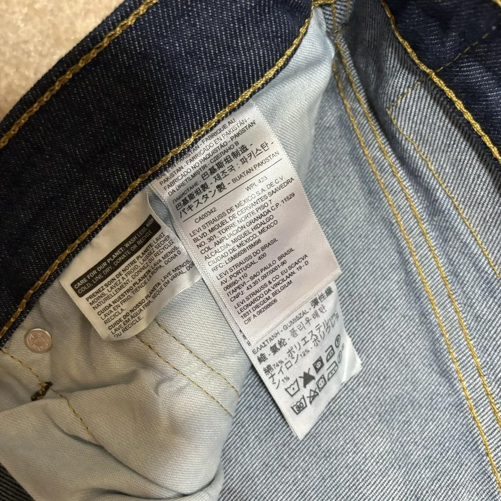 Levis Western Fit Jeans NWT Mens 50x30 Dark Blue Regular Straight Denim Big Tall